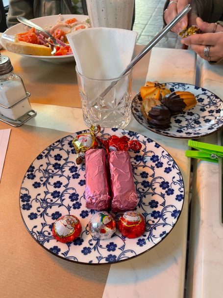 wrapped candies on a plate