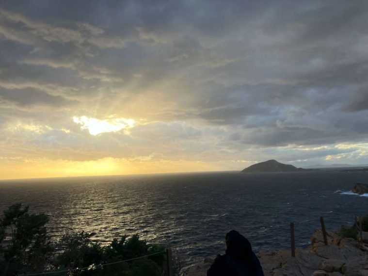 sunset over the aegean sea